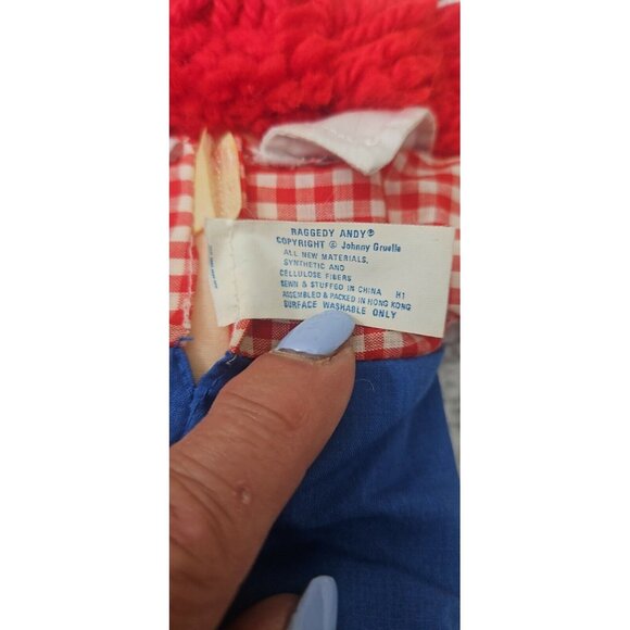 12" RAGGEDY ANN ANDY HASBRO 2015 RAG DOLL STUFFED ANIMAL PLUSH TOY CLEAN LOVEY - Picture 4 of 4